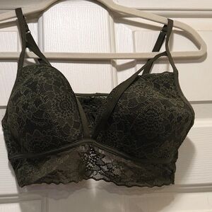 Victoria's Secret Lace Bra in Dark Green